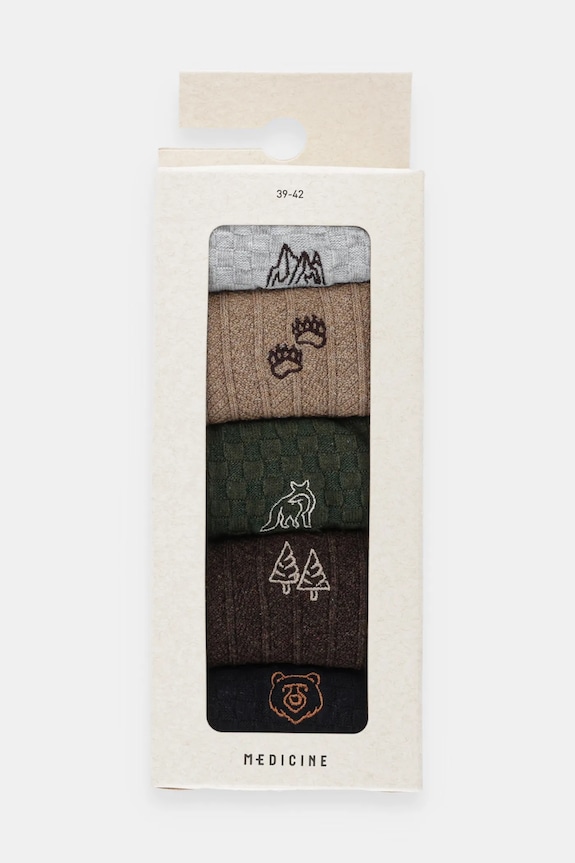 Oblečení Bavlněné ponožky pánské s ozdobnou nášivkou (5-pack) RW25-LGM604 vícebarevná