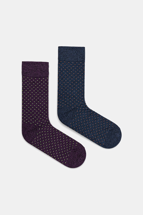 Bavlnené ponožky s malým vzorom (2-pack) jemný vzor viacfarebná RW25-LGM705