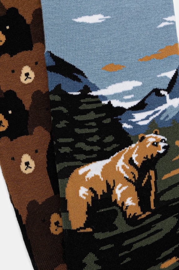 Bavlnené ponožky motív medveďa (2-pack) RW25-LGM706 viacfarebná RW25