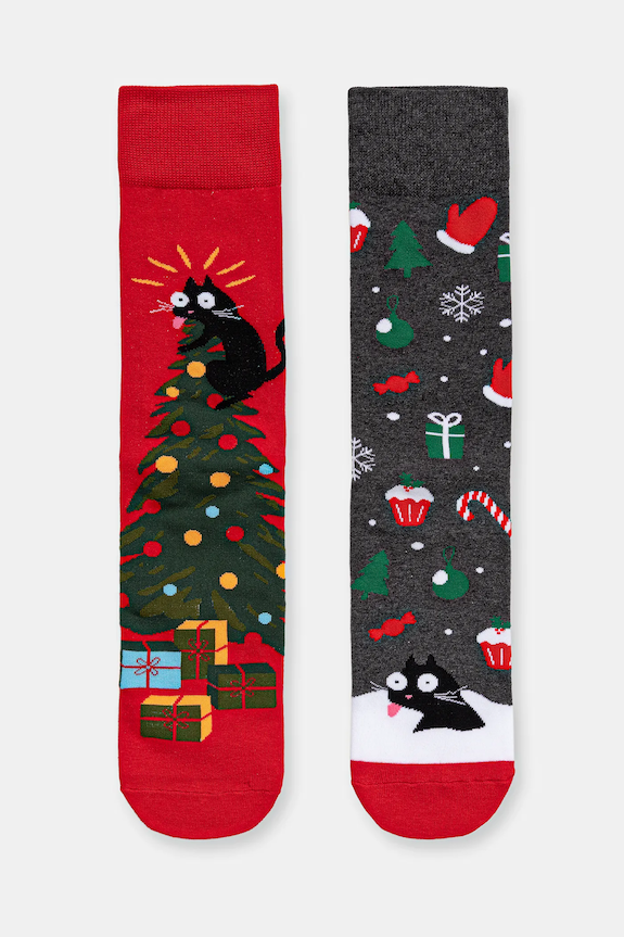 Skarpetki bawełniane męskie świąteczne (2-pack) skarpetki długie multicolor RW25-LGMA05