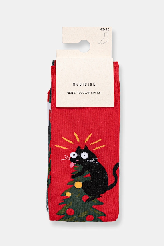 Skarpetki bawełniane męskie świąteczne (2-pack) multicolor RW25-LGMA05