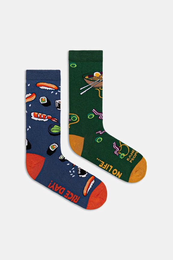 Skarpetki bawełniane męskie wzorzyste (2-pack) skarpetki długie multicolor RW25-LGMA09