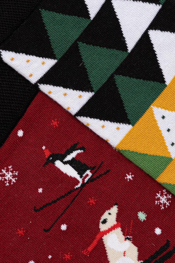 Skarpetki bawełniane męskie wzorzyste (2-pack) RW25-LGMA21 multicolor RW25