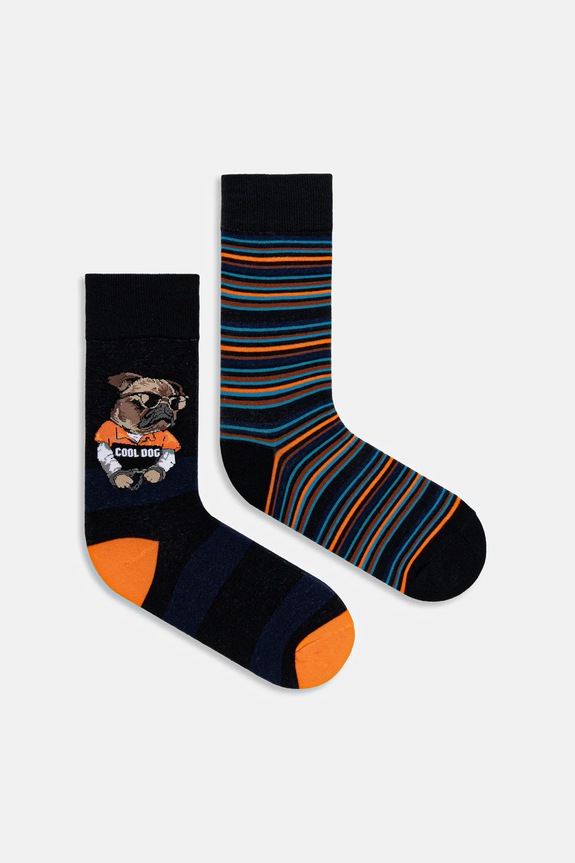 Bavlnené ponožky vzorované (2-pack) dlhé ponožky viacfarebná RW25-LGMB02