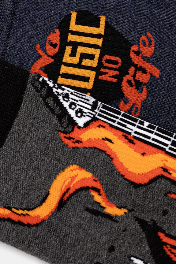 Skarpetki bawełniane męskie z motywem muzycznym (2-pack) RW25-LGMB08 multicolor RW25