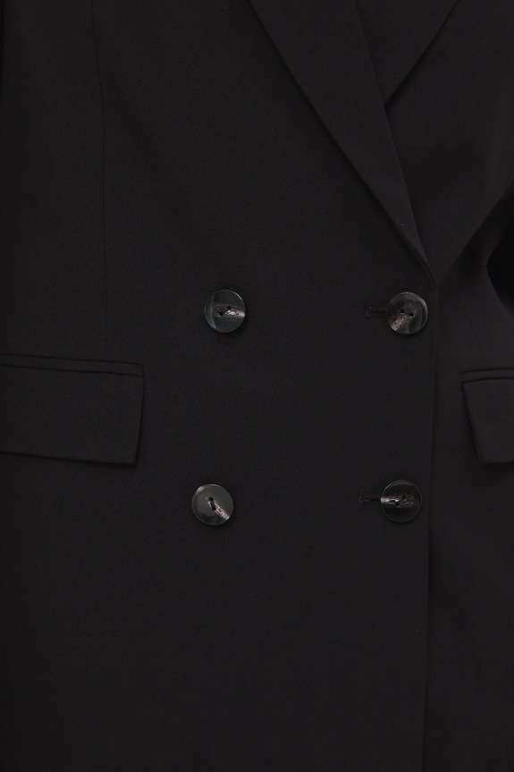 Dvojradové sako s prímesou vlny RW25-MKD500 čierna