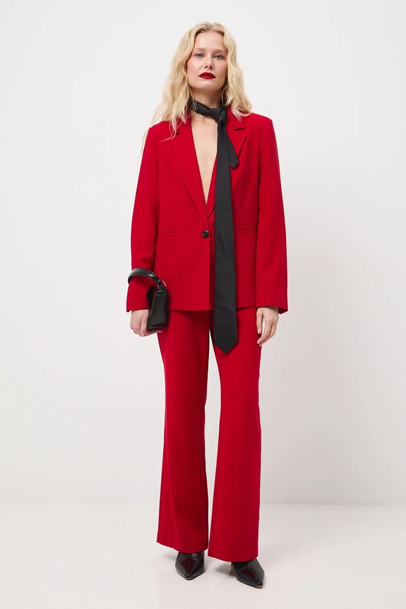 Marynarka damska gładka RW25-MKDA00 czerwony RW25