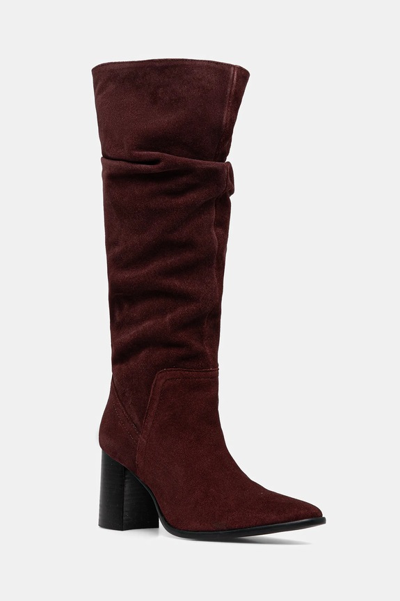 Kozaki zamszowe damskie RW25-OBD306 bordowy RW25