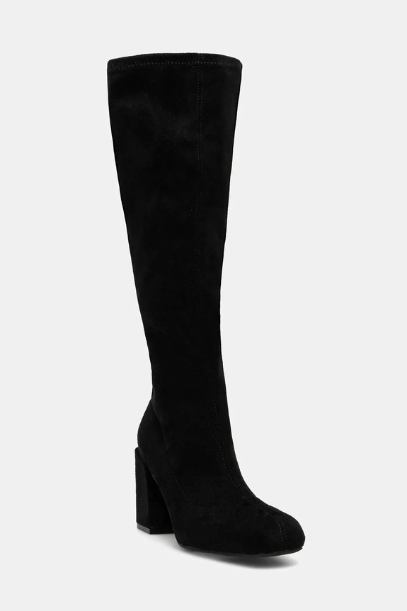 Kozaki damskie z imitacji zamszu RW25-OBD314 czarny RW25