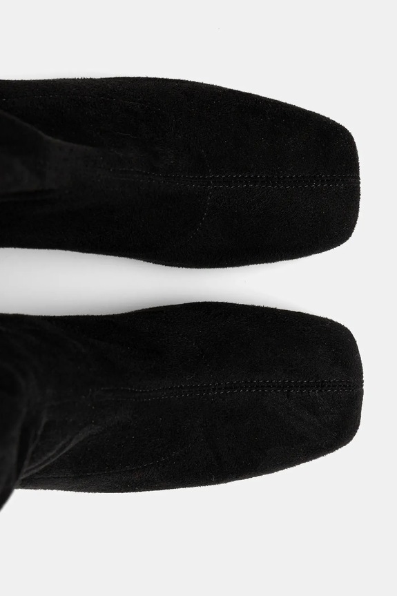 Kozaki damskie z imitacji zamszu RW25-OBD314 czarny