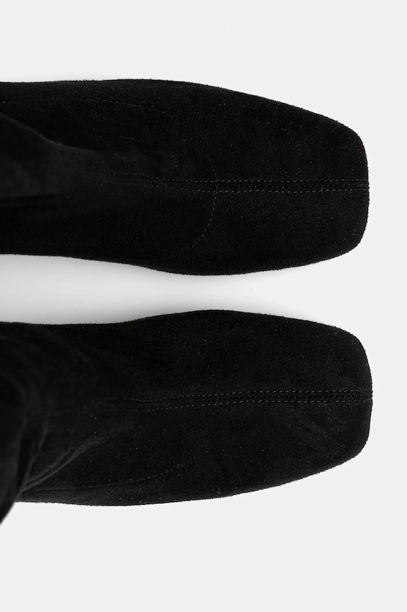 Kozaki damskie z imitacji zamszu RW25-OBD314 czarny