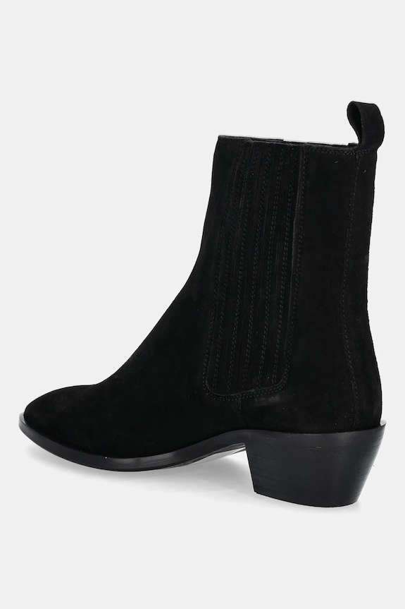 Semišové boty dámské s elastanem černá RW25-OBD317