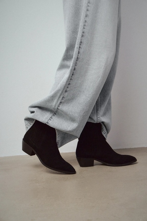 Semišové boty dámské s elastanem RW25-OBD317