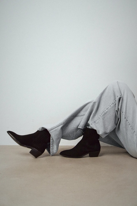 Semišové boty dámské s elastanem RW25-OBD317