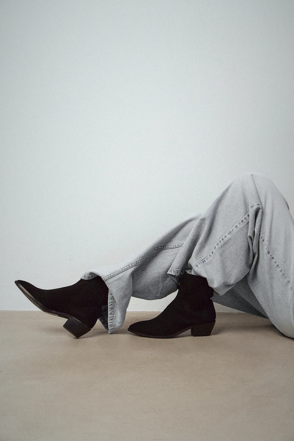 Semišové boty dámské s elastanem RW25-OBD317