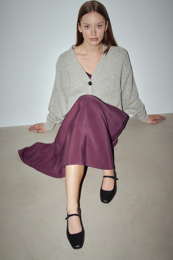 Kožené baleríny dámské s páskem RW25-OBD318