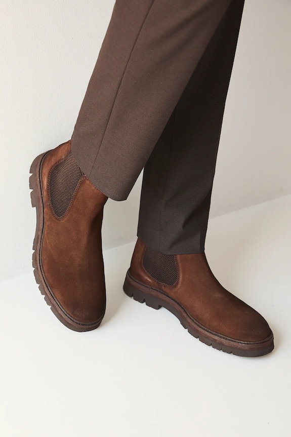 Buty zamszowe męskie z elastyczną wstawką RW25-OBM313