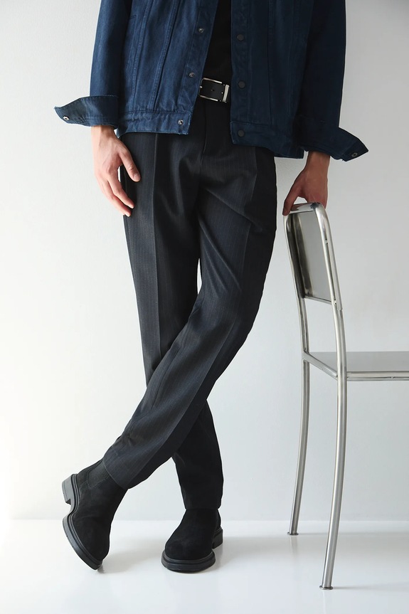 Sztyblety męskie zamszowe skóra zamszowa czarny RW25-OBM318