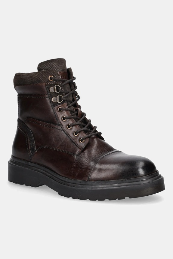 Buty wysokie męskie skórzane RW25-OBM610 brązowy RW25
