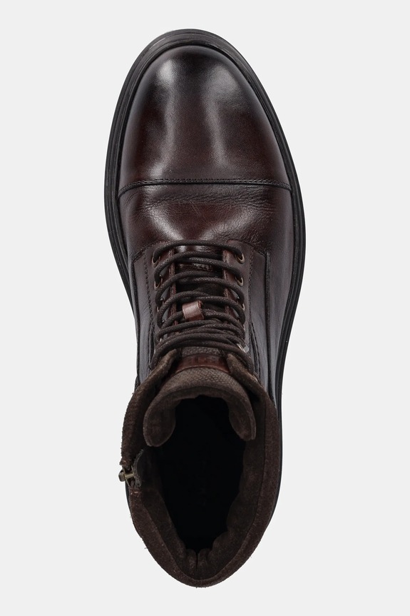 Buty wysokie męskie skórzane RW25-OBM610 brązowy