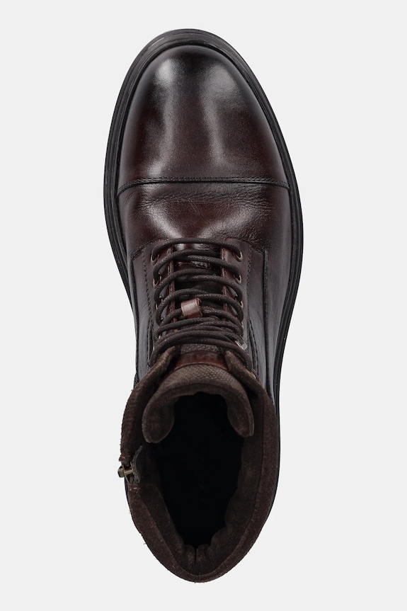 Buty wysokie męskie skórzane RW25-OBM610 brązowy
