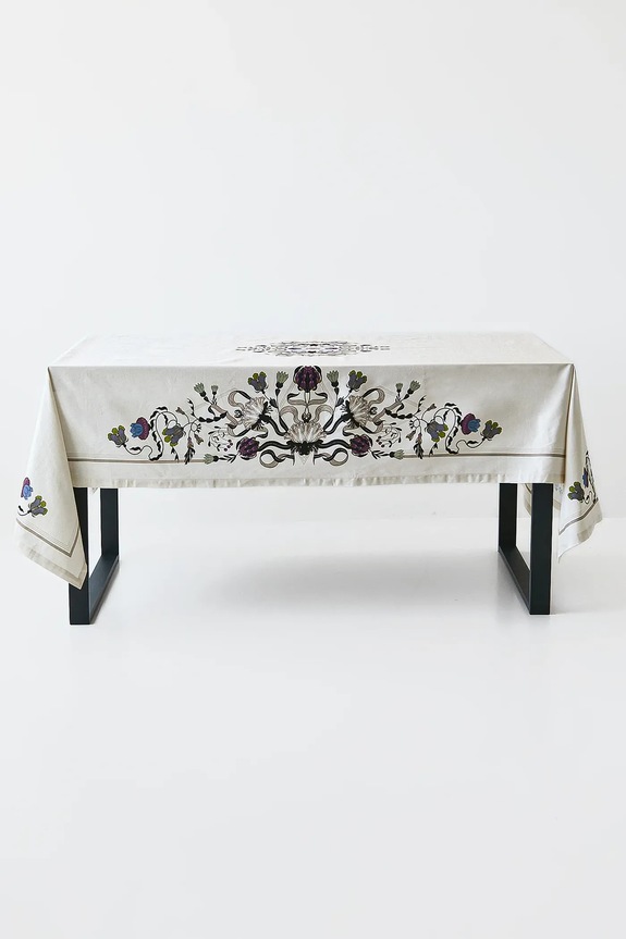 Bavlněný ubrus s potiskem 150 x 250 cm RW25-ORU402 béžová RW25