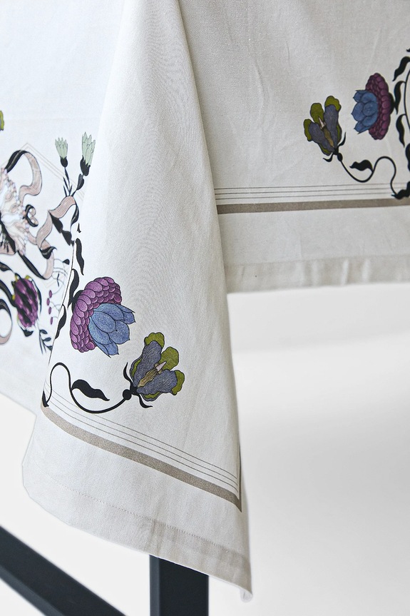 Bavlněný ubrus s potiskem 150 x 250 cm RW25-ORU402 béžová