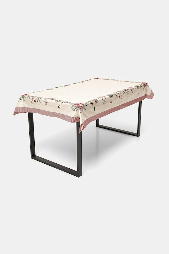 Kuchnia i jadalnia Obrus bawełniany świąteczny 120 x 180 cm RW25-ORU811 beżowy
