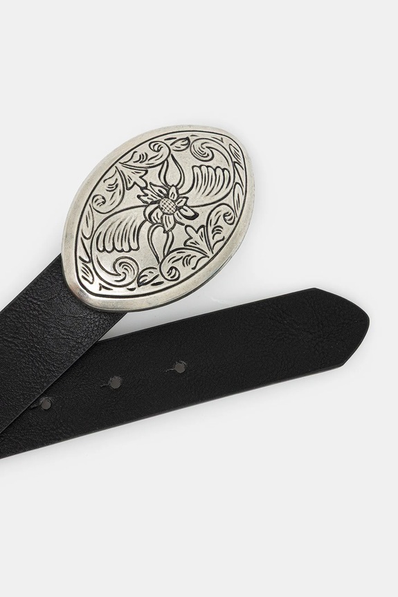 Akcesoria Pasek damski z ozdobną klamrą RW25-PAD301 czarny