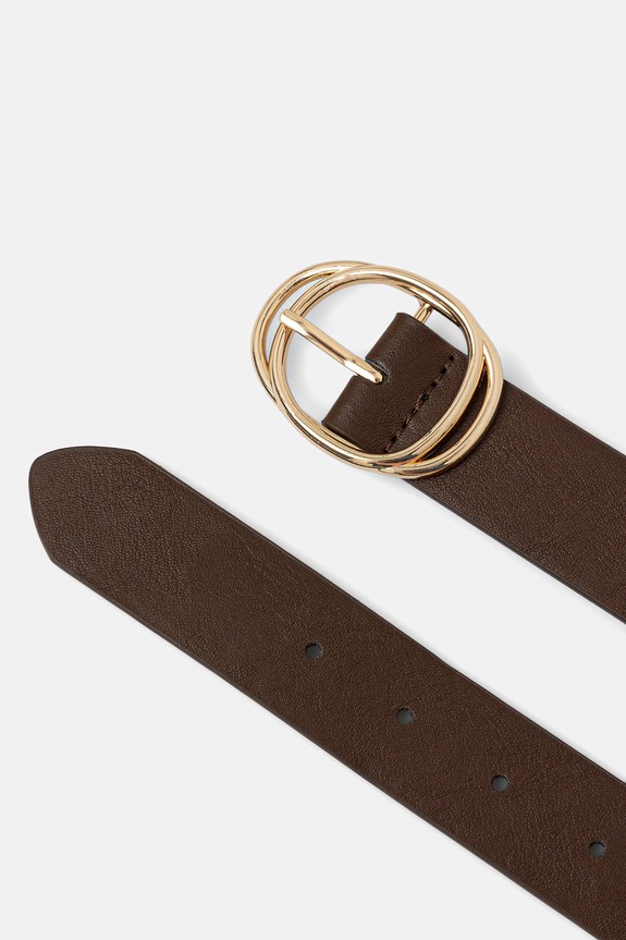 Pasek damski z imitacji skóry RW25-PAD501 brązowy RW25