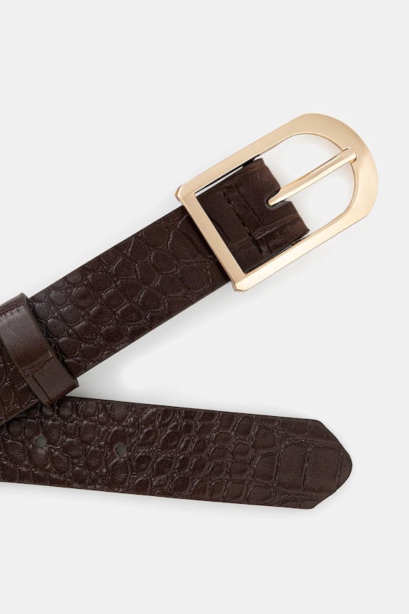 Pasek damski z imitacji skóry RW25-PAD900 brązowy RW25