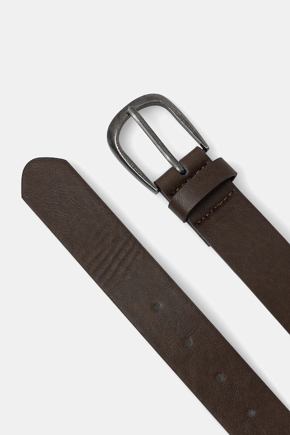 Pasek męski z imitacji skóry RW25-PAM503 brązowy RW25
