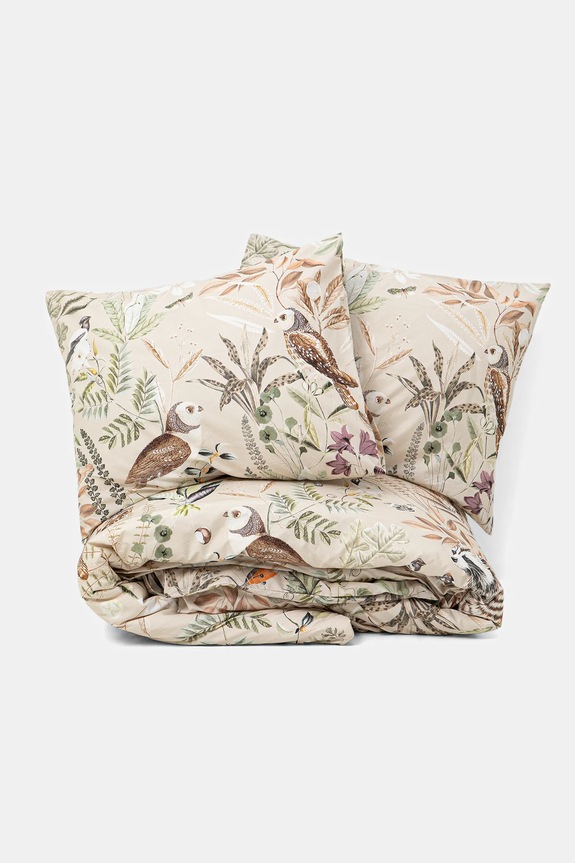 Komplet pościeli bawełnianej wzorzystej 200 x 200 cm RW25-PCU602 beżowy RW25