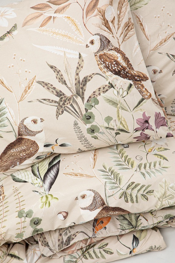 Sypialnia Komplet pościeli bawełnianej wzorzystej 200 x 200 cm RW25-PCU602 beżowy