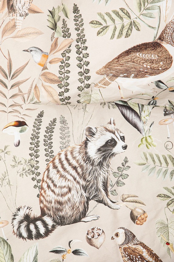 Komplet pościeli bawełnianej wzorzystej 200 x 200 cm beżowy RW25-PCU602