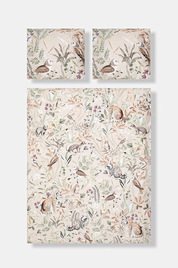 Sada bavlněných povlečení se vzorem 160 x 200 cm RW25-PCU603 béžová RW25