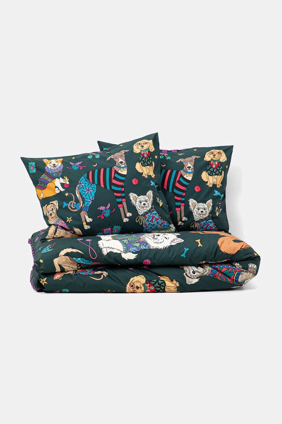 Komplet pościeli bawełnianej w psy 200 x 200 cm multicolor RW25-PCU807
