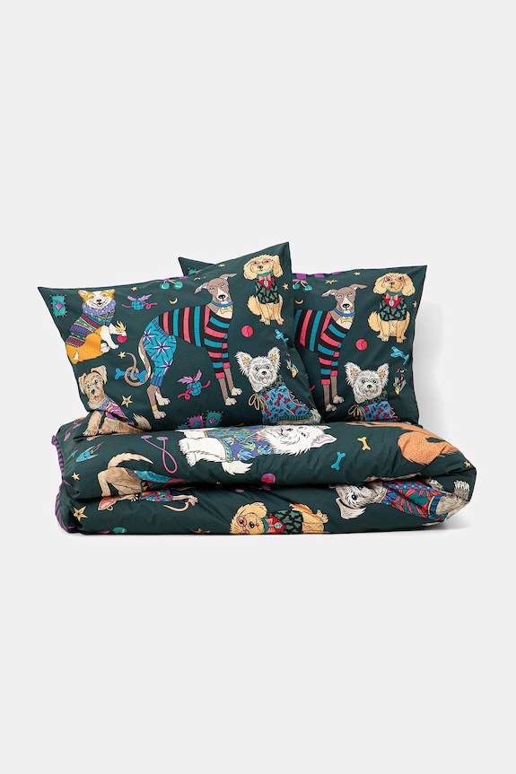 Komplet pościeli bawełnianej w psy 200 x 200 cm multicolor RW25-PCU807