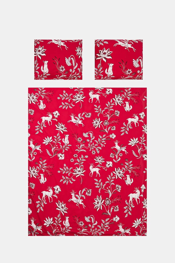 Sypialnia Komplet pościeli bawełnianej świątecznej 160 x 200 cm RW25-PCU811 czerwony