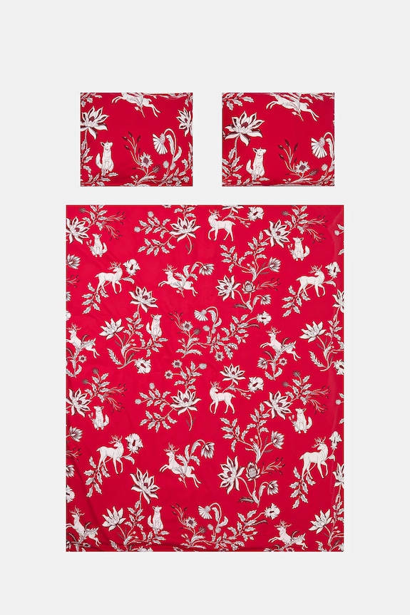 Sypialnia Komplet pościeli bawełnianej świątecznej 160 x 200 cm RW25-PCU811 czerwony