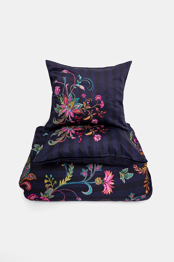 Set posteljine od satenskog pamuka Medicine 50 x 60 cm / 200 x 200 cm mornarsko plava RW25-PCUB01