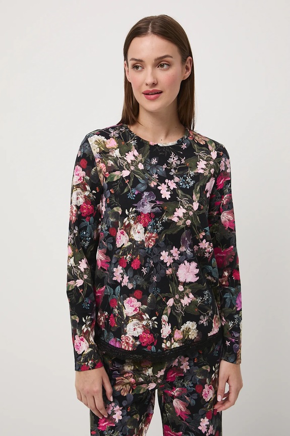 Odzież Piżama damska w kwiaty RW25-PJD300 czarny