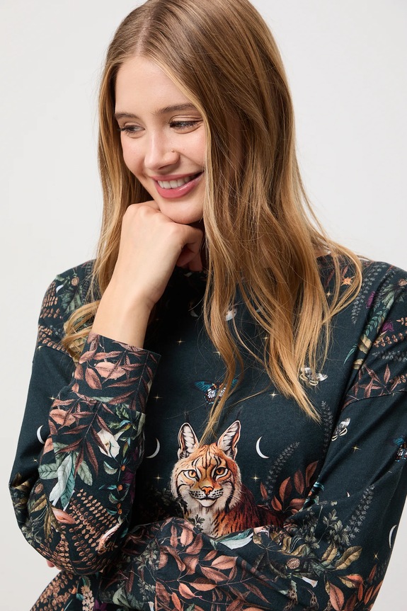 Bavlněné pyžamo dámské se vzorem RW25-PJD601