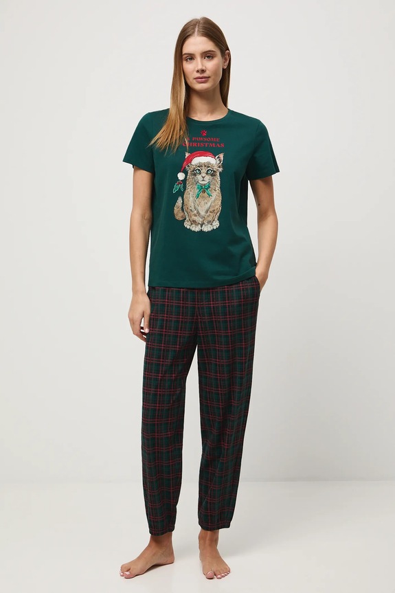 Piżama bawełniana damska świąteczna RW25-PJD804 multicolor RW25