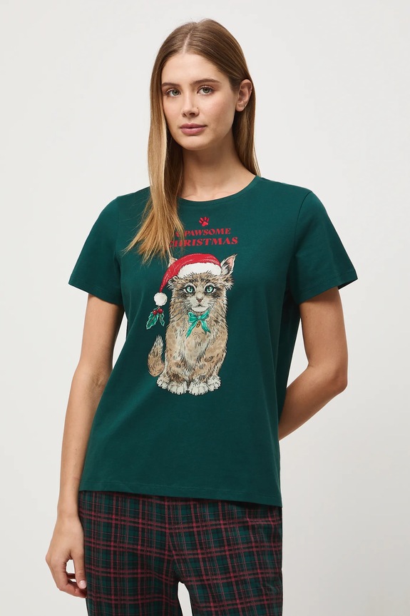 Odzież Piżama bawełniana damska świąteczna RW25-PJD804 multicolor