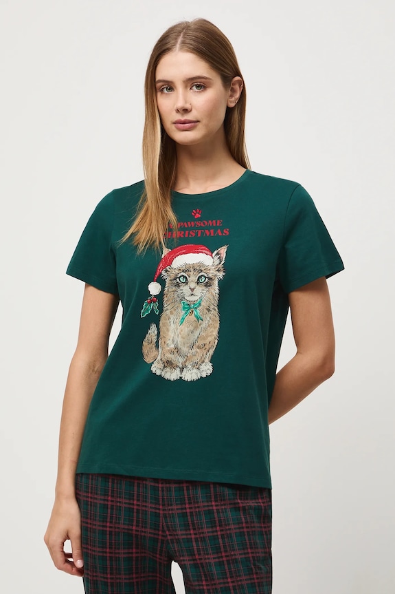 Odzież Piżama bawełniana damska świąteczna RW25-PJD804 multicolor