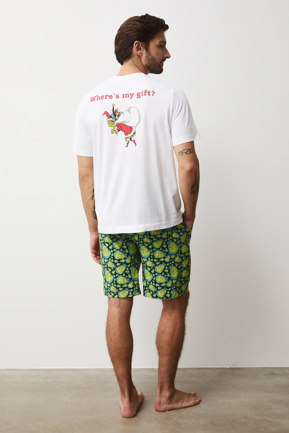 Bavlněné pyžamo pánské vánoční, Grinch RW25-PJMA03 bílá RW25