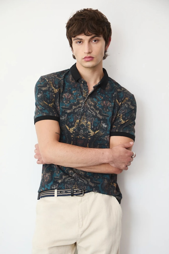 Polo męskie z kolekcji Zamek Królewski na Wawelu x Medicine z elastanem multicolor RW25-POM751