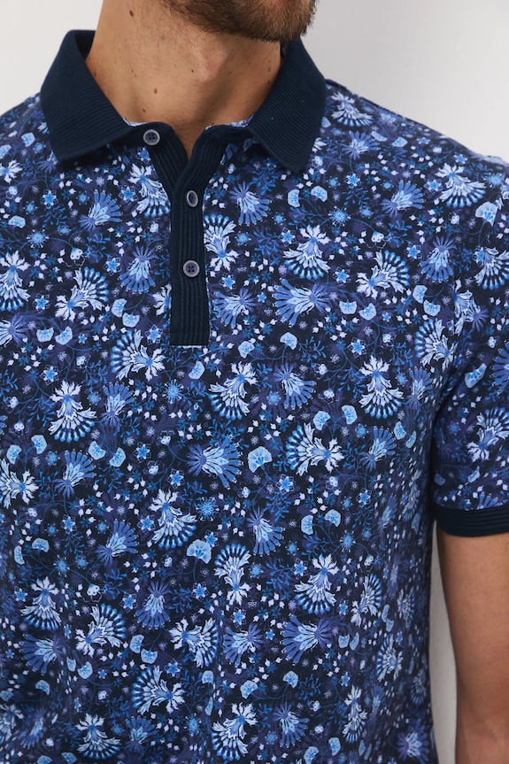 Medicine tricou polo RW25-POM901 bleumarin