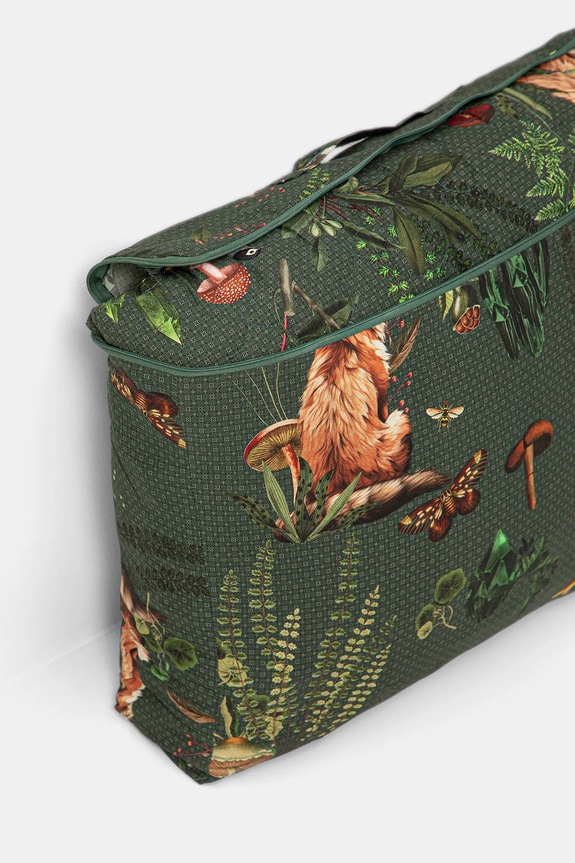 Bavlnený prehoz s rastlinnými a zvieracími motívmi RW25-POU601